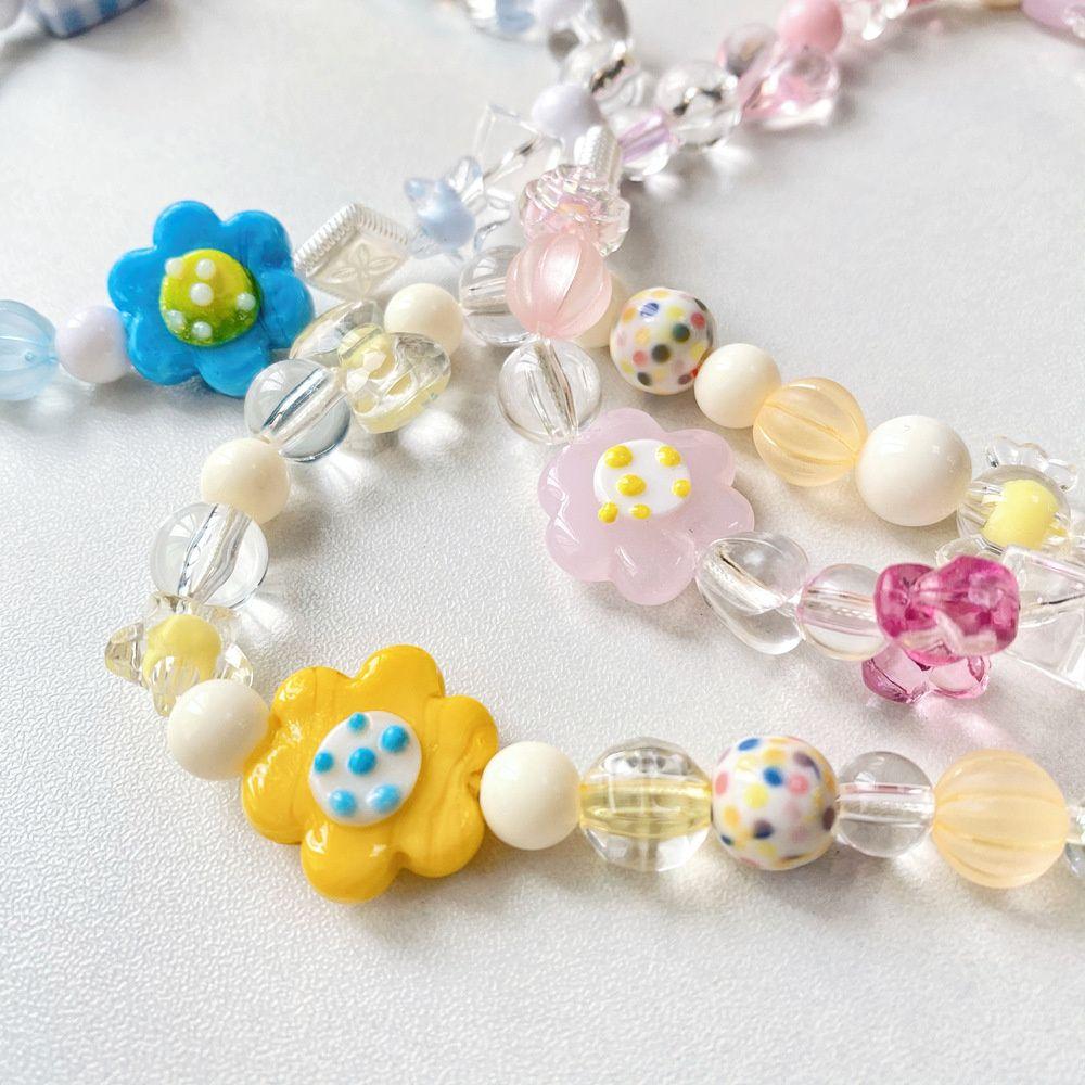 Flower Heart Telephone Jewelry Phone Case Lanyard Cellphone Strap Mobile Phone Chain Phone Lanyard