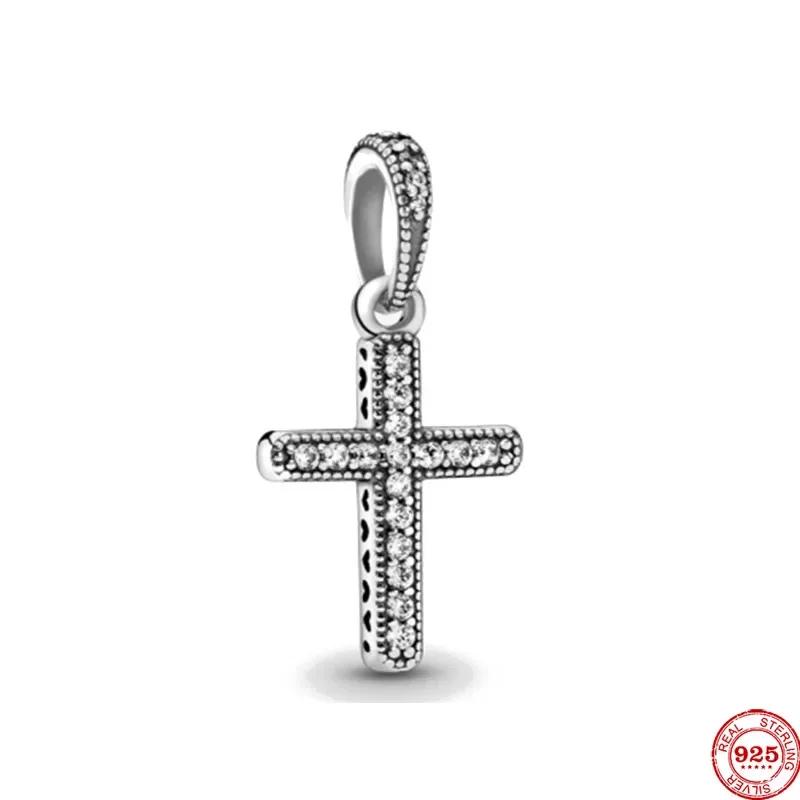 Brand New Cross Charm Bead Components The Virgin Mary Angel Pendant Bead Component Bead Components Necklace Compatible With Authentic Original Copper