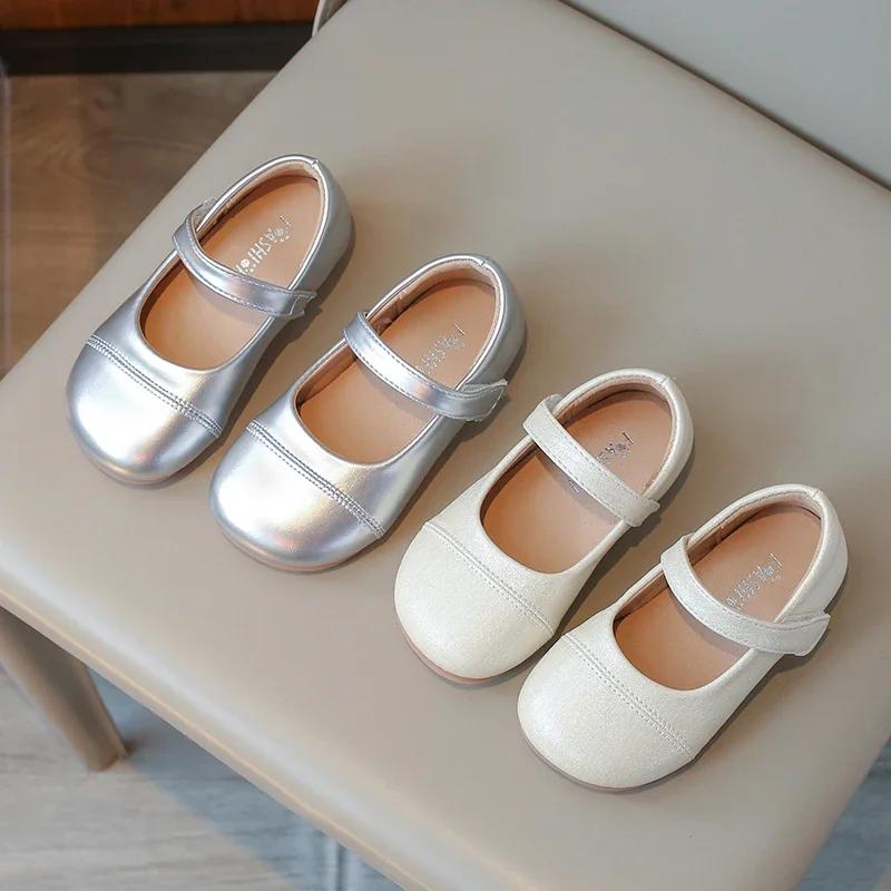 Chaussures Plates pour Filles Simples Semelle Souple pour Enfants Chaussures de Princesse Couleur Unie 2024 Nouvelles Chaussures de Danse pour Filles pour Fête Mariage