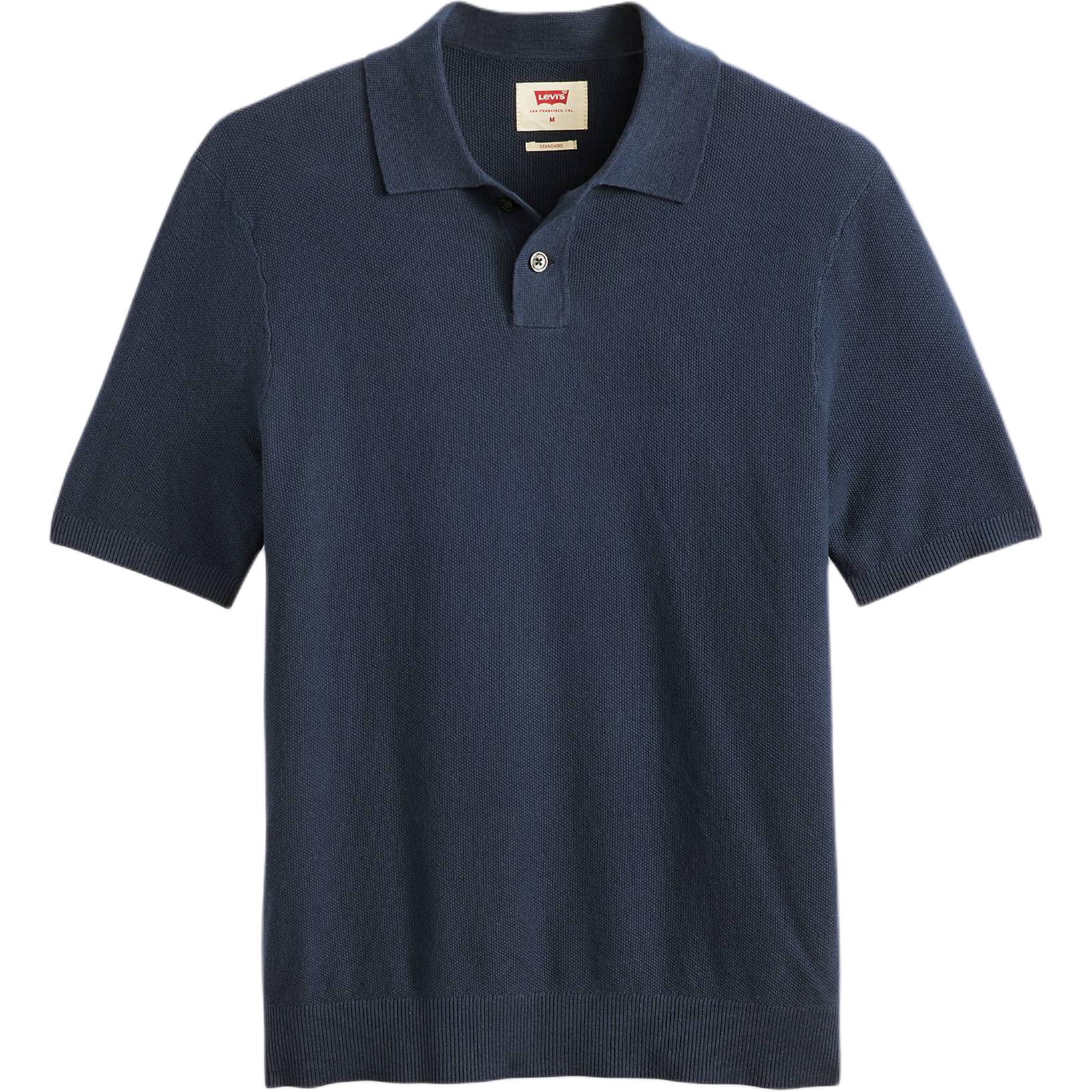 

Levis Simple Comfortable Versatile Casual Short Sleeve Polo Shirt Men tops Blue A7294-0012 L