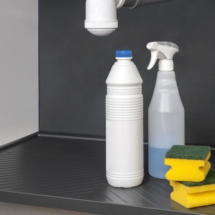 -Emuca Protecteurs Fond Pour La Cuisine Sink, M80, 767x580mm, Épaisseur De La Planchet 16mm, Découpable, Plastique, Gris Antracite