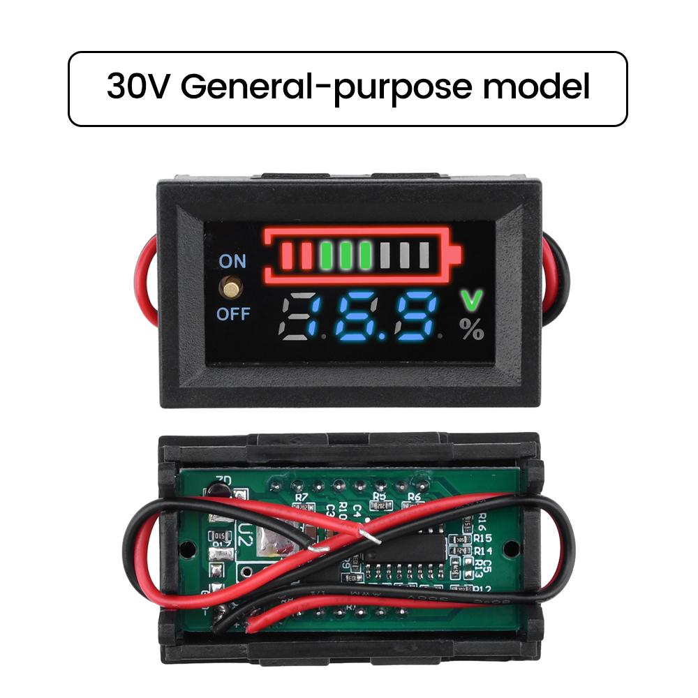 Autobatterie Ladezustandsanzeige 12V 24V 36V 48V 60V 72V Lithiumbatterie Kapazitätsmesser Tester Anzeige LED Tester Voltmeter
