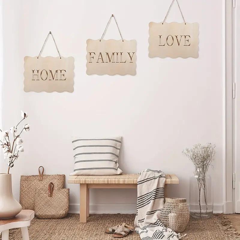 12-Pack Hanging Rectangular Wooden Signs with Rope for DIY Painting and Writing