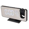 FM Radio LED Digital Smart Alarm Clock LED Digital Projection Alarm Clock for Bedroom Bedside Black