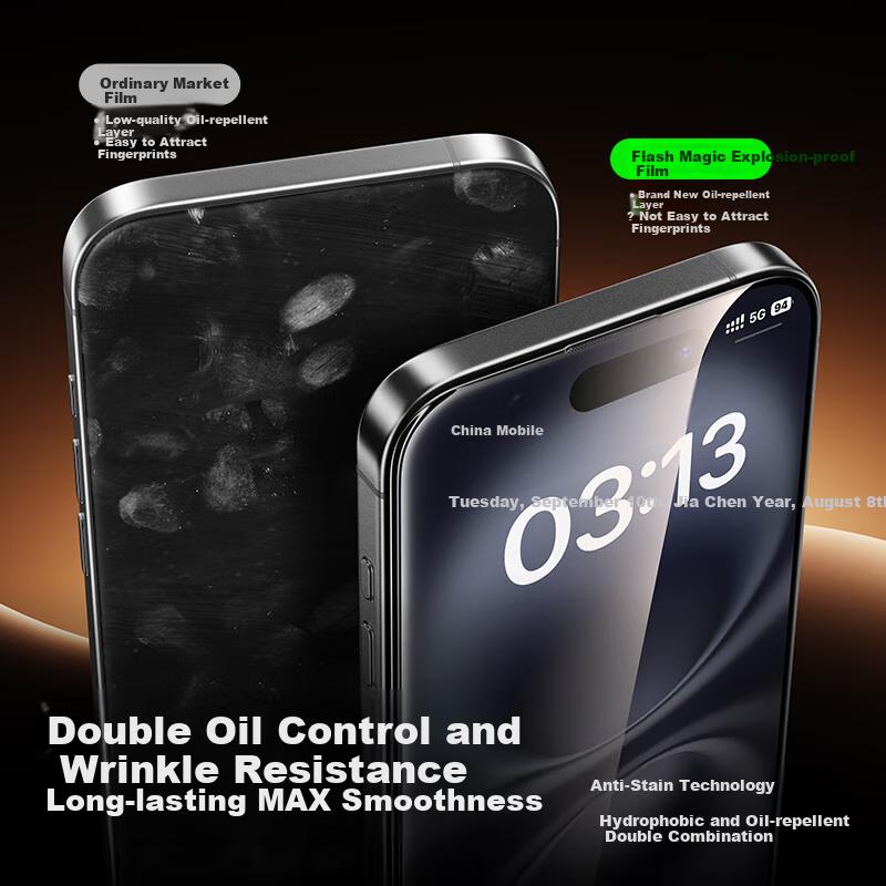 Tempered Glass Screen Protector for IPhone 16 Plus/15 Plus, Full Coverage HD Anti-Shatter Anti-Drop Anti-Fingerprint Earpiece Dust-Proof 2-Pack