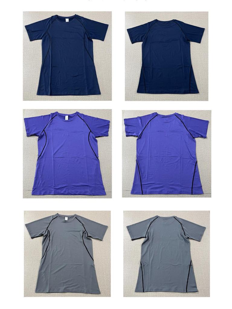 Men's Quick-Dry Compression Basketball T-Shirt: Breathable, Elastic Crew Neck, Tight-Fitting, Short-Sleeved Sportswear.