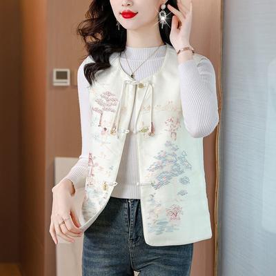 Embroidered Women's Vest Design Sense New White Top Vest Outer Wear New 2025 Spring