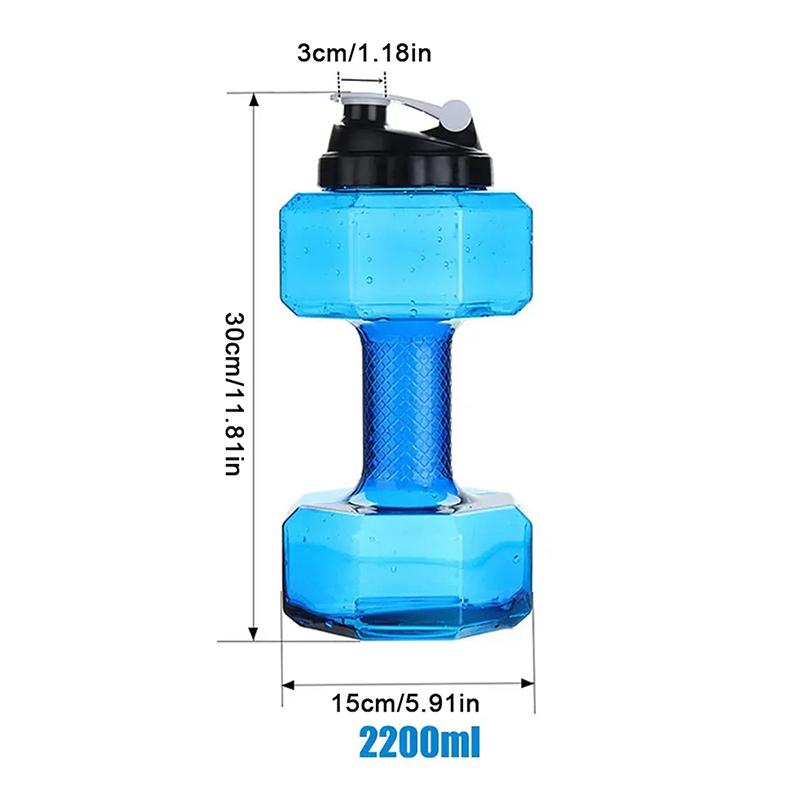 2.2L Dumbbell Shaped Kettle Sport Water Bottle Fitness Cycling Water Bottle Creative Summer Water Drinks Bottle