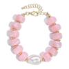 Chunky Beads Resin Bracelet Pearl Accent Handmade Jewelry Statement Beaded Bracelets  For Women