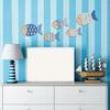 5Pcs/Set Wooden Fish Wall Decoration School of Fish Beach Lake House Bathroom Wall Art Nautical Coastal Ocean Theme Hanging Ornament