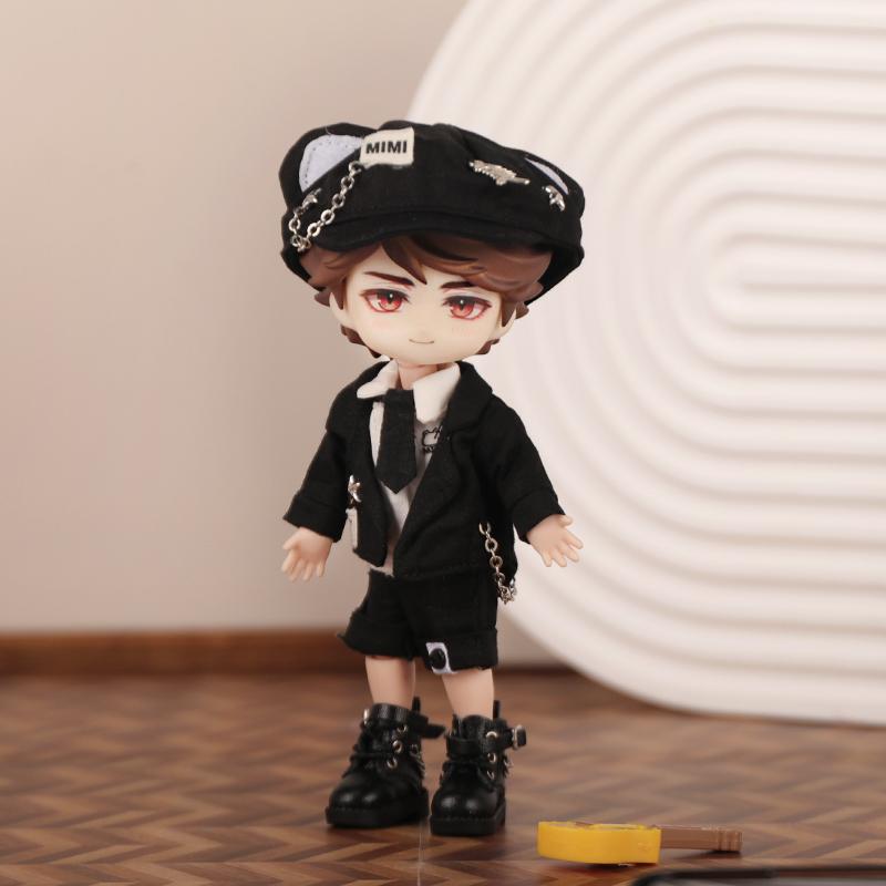 OB11 Clother Cute Uniform Cat Doll Gentleman Suit Clothes Shirt Tie Decoration Fishbone Razor Hat 12 Points Bjd GSC Body