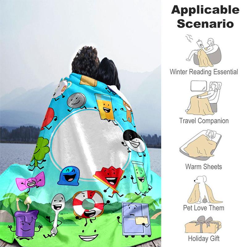 1pc Blanket Inanimate Insanity Print Design, Lightweight Blanket for Sofa, Bed- Soft &Warm, Gift for All Seasons like Christmas, Halloween