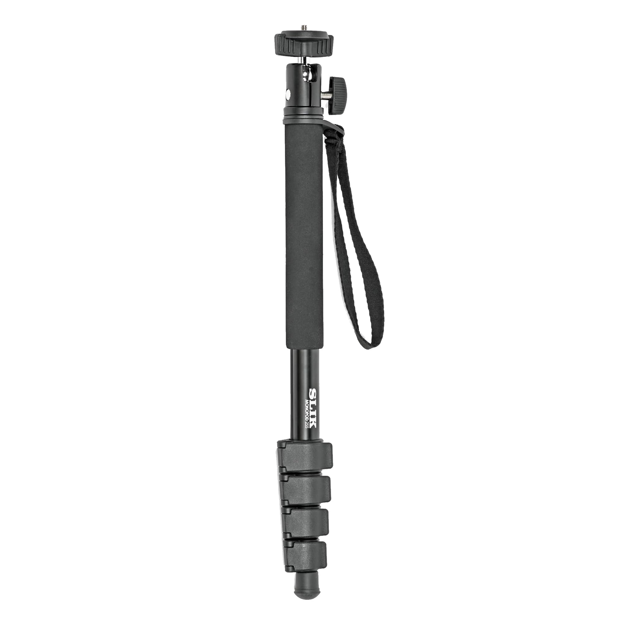 

Slik MONOPOD 255 maximum with ball maximum load capacity of lever lock for stable shooting with reduced camera Monopod, 1,615mm height, 5-section чёрный