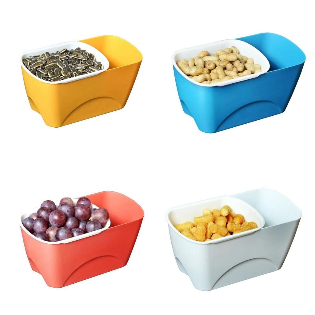 Caja de Snacks de Doble Capa con Drenaje para Almacenamiento de Frutas y Caramelos