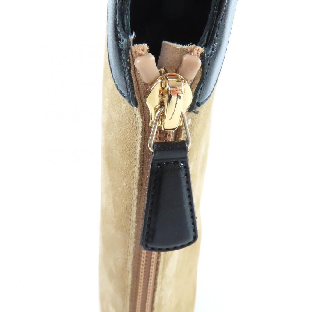 Pristine CHANEL Knee-high boots beige Suede leather Women 38 25A G46591 Used