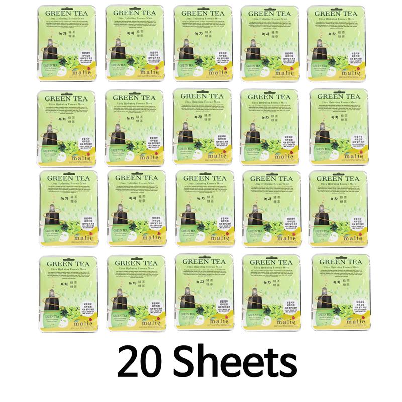 Face Mask Sheet Green Tea Ultra Hydrating Essence Mask Pack Skin Care (10 sheets and 2 options) Korean Cosmetics