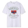 Léto Norsko Flag Fjord Mountain Tričko Crazy Hip Hop Pánská košile Bavlna Crewneck Nadměrná velikost Krátký rukáv Legrační trička Muž
