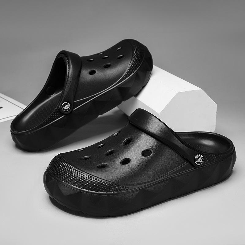 Stepping On Shit Feeling Hole Shoes Men Wear Thick-Soled Non-Slip Bag Head Drag Soft-Soled Dual-Purpose Beach Cool Slippers