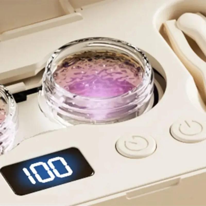 Rechargeable Portable Ultrasonic Lens Cleaner -60-Second Deep Cleaning for Daily/Colored/RGP Contact Lenses,Travel Case Included