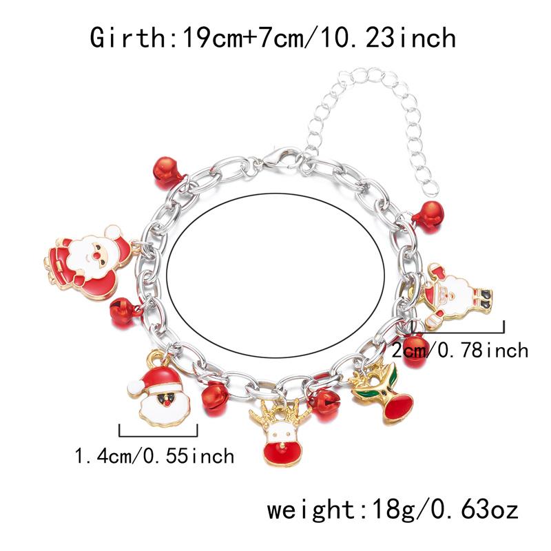 Christmas Tree Stan Claus Snowman Elk Metal Charms Chain Bracelets for Women Girls Xmas Tree Bracelet Jewelry Gift Adjustable