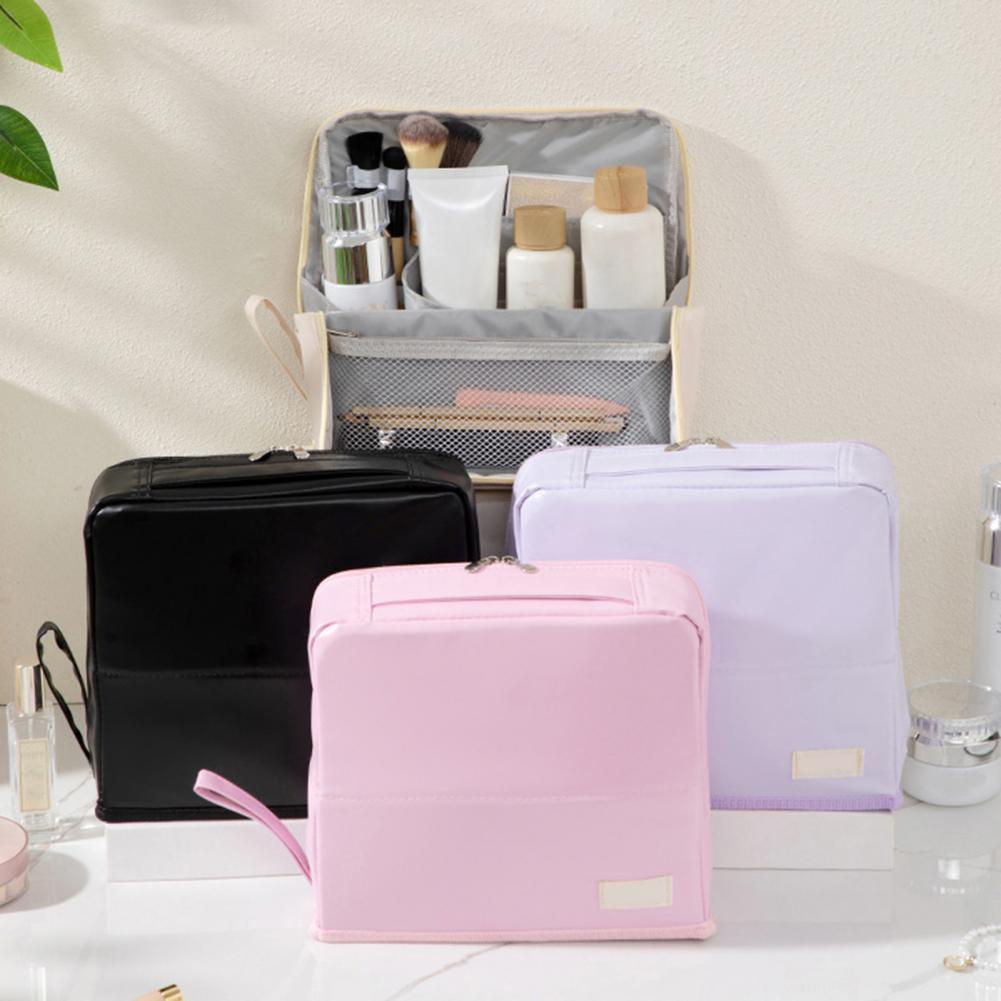 Portable Cosmetic Bag Makeup Organizer Waterproof Multifunctional Travel Toiletry Bag with Capacity Zipper Closure for Makeup