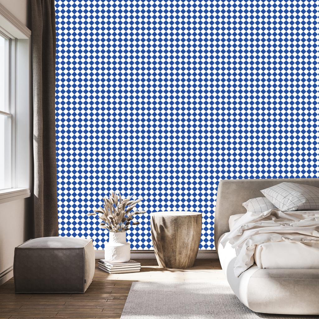 Geometric Blue and Azure Diamonds Wallpaper for Living Room and Bedroom 50x1000