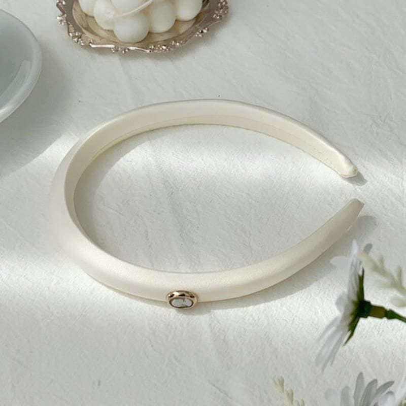 oar Cameo Satin Slim HairBand [White]