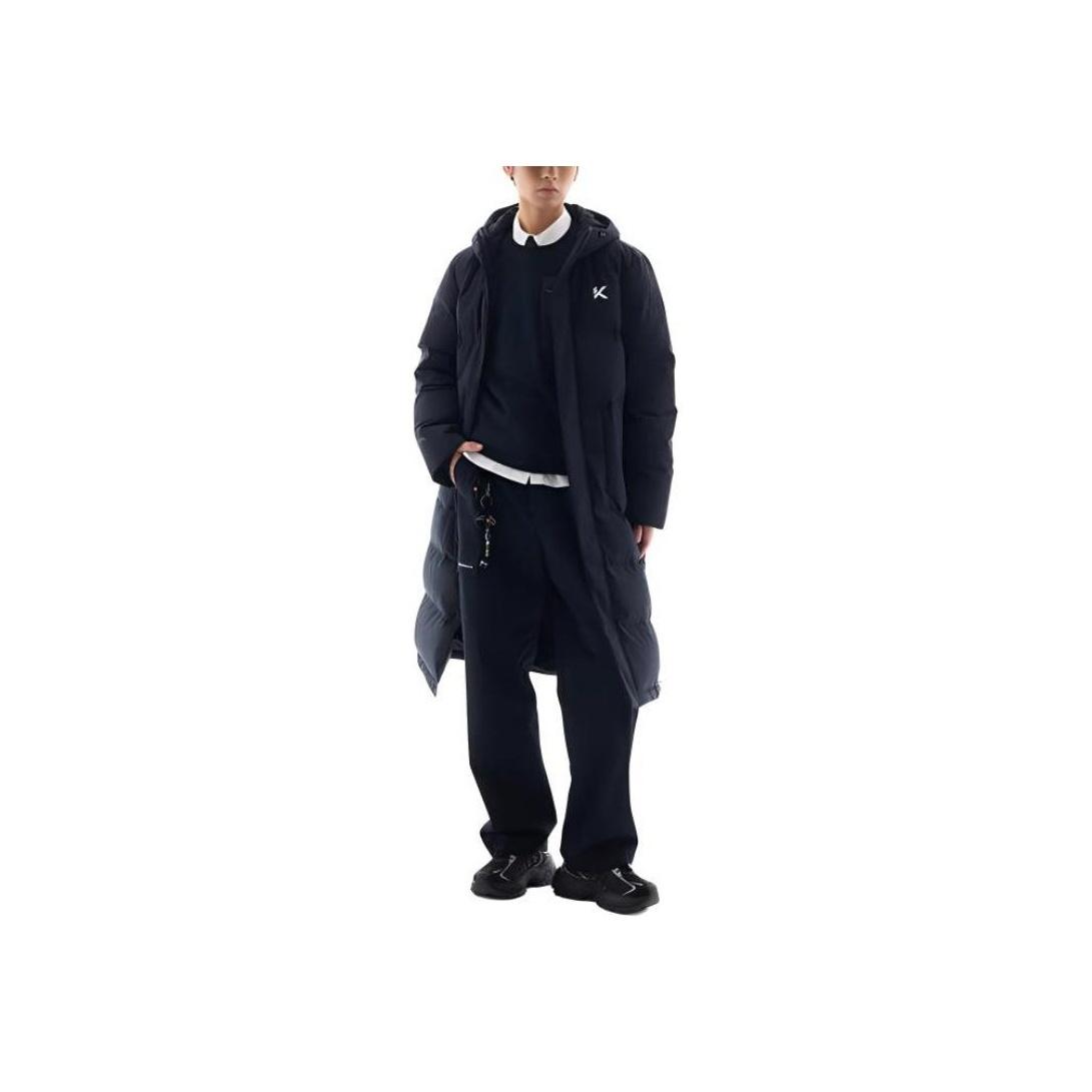 

Anta Basketball Series Letter Zipper Hooded Comfortable Breathable Versatile Long Down Jacket Men outerwear Basic-Black 152511904-2 M