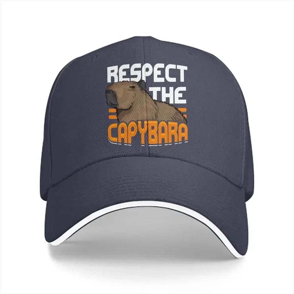 Respect the Capybara Baseball Caps Peaked Cap Capybara Animal Sun Shade Hats for Unisex Women