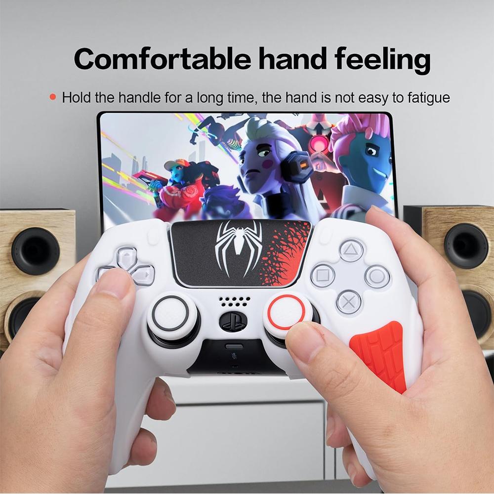 Spider Controller Cover Case For PS5 with Thumb Grip Caps and Cover Wrap Sticker