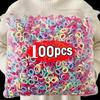 100/300Pcs Hair Bands for Girls Colorful Nylon Scrunchie Hair Ties Rubber Band Kids Elastic Hair Leagues Girl Hair Amagi