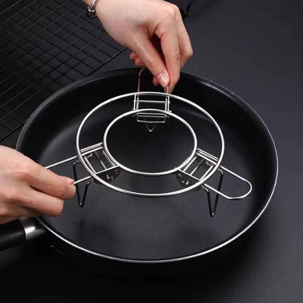 Saving Space Stainless Steel Steamer Foldable Food Steaming Holder Telescopic Steaming Rack  Baking