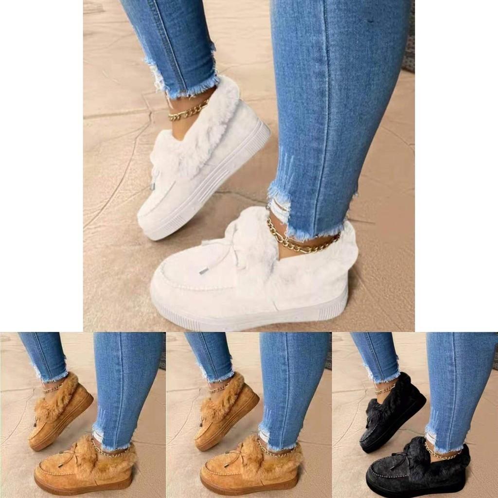 Cozy Plush Snow Shoes Women's Winter Thick Soled Round Head Slippers