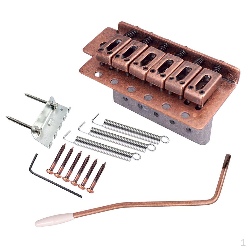 Copper Red Flat Saddle Single Tremolo Bridge System for SQ ST Electric Guitar Replacements