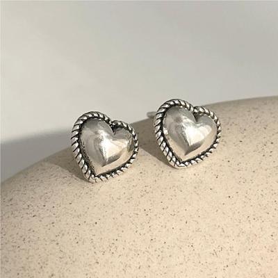 925 Silver Heart Small Stud Earrings For Women Wedding Luxury Jewelry Accessories Trend Jewellery