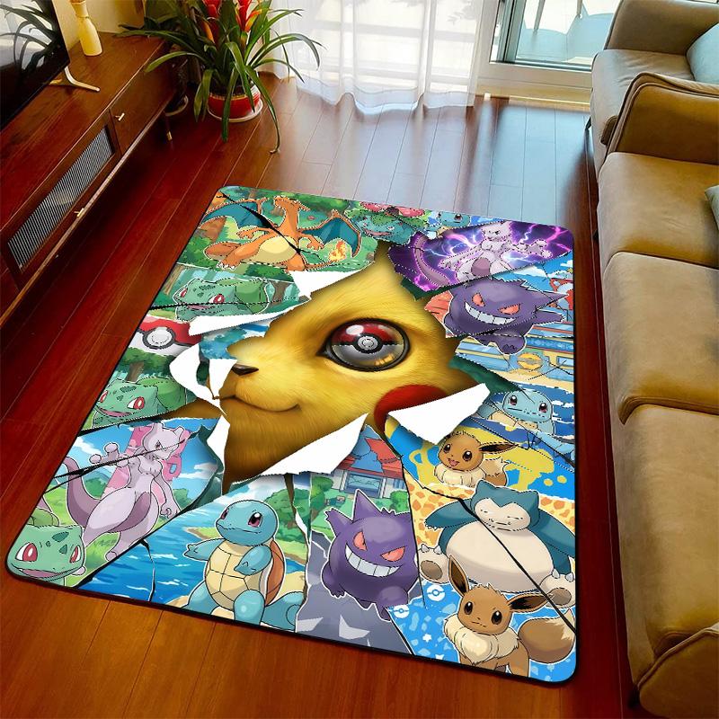 Pokemon Interior Rug Carpet Anime Floor Mat Soft Touch Anti Slip Bottom for Bedroom Living Room -QJY