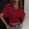 Shemoda Summer All-Matching round Neck Short Sleeve T-shirt Female Street Fashion Loose Leisure Slimming Sexy Tops