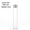 Cordyceps Chinese Medicine Storage Bottle - High Borosilicate Glass with Silver Aluminum Cap, 22mm Diameter, Threaded, Empty for Dispensing