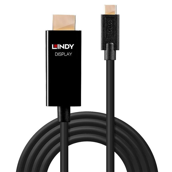 Câble adaptateur HDMI 4K60 - Lindy - USB Type C vers HDMI - 2m - HDR - Noir