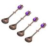 1 Pcs Fashion Luxury Diamond Stainless Steel Crystal Spoons Cup Stirring Eat Food Home Kitchen Tea Dessert Spoon