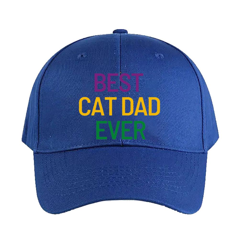 Best Cat Dad Ever Woman Man Baseball Cap Adult Adjustable with Curved Brim Hiking Fishing Hat Trucker Cap Street Fashion