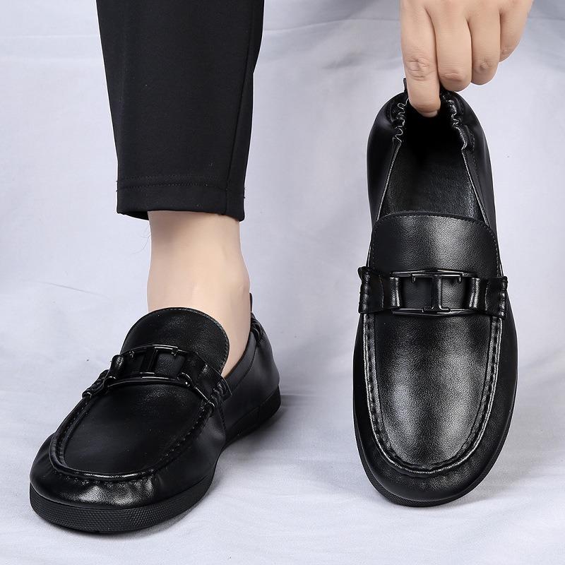Spring new men's fashion business casual leather shoes men's breathable and comfortable one-pedal Doudou shoes