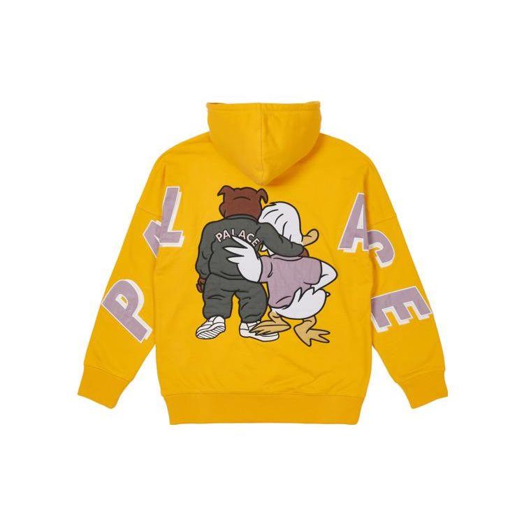 Palace Dog And Duck Drop Shoulder Hood Yellow Unisex Tops P22CS218