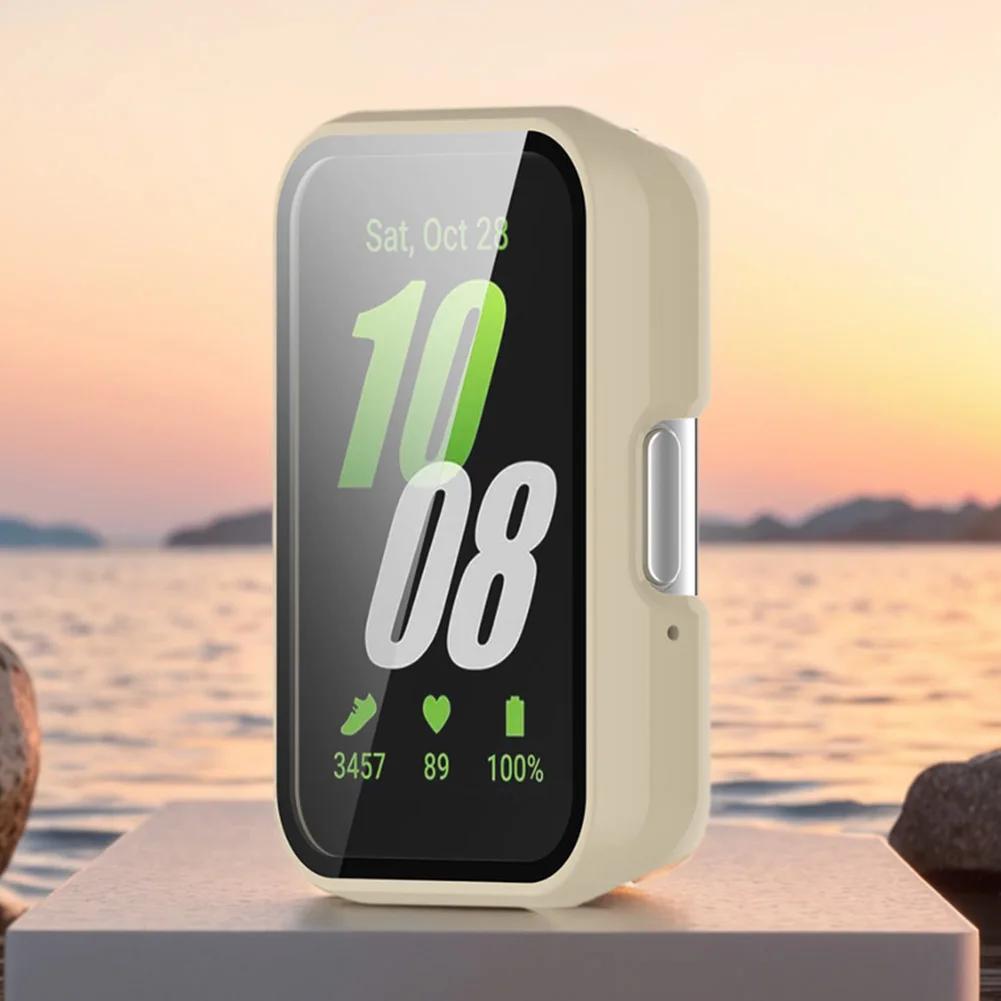 PC Watch Case Smartwatch Protective Cover with Tempered Glass Anti-Fall Dustproof for Samsung Galaxy Fit 3 SM-R390