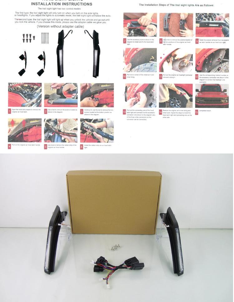 Dual Color Daytime Running Lights for 2021-2025 Ford Bronco Hood