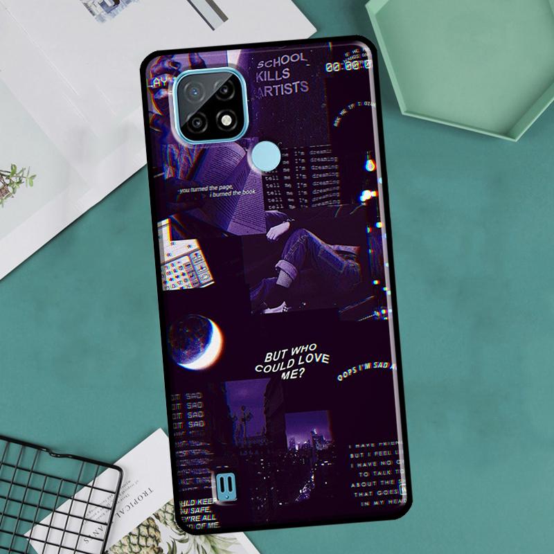 Purple Aesthetic For OnePlus 10 9 Pro 8T 9R 10R Nord2 Case For Realme 8 Pro 9 GT Neo 3 2 Master 8i 9i Cover