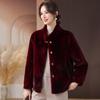 Elegant Faux Mink Velvet Autumn/Winter Coat for Middle-Aged Women