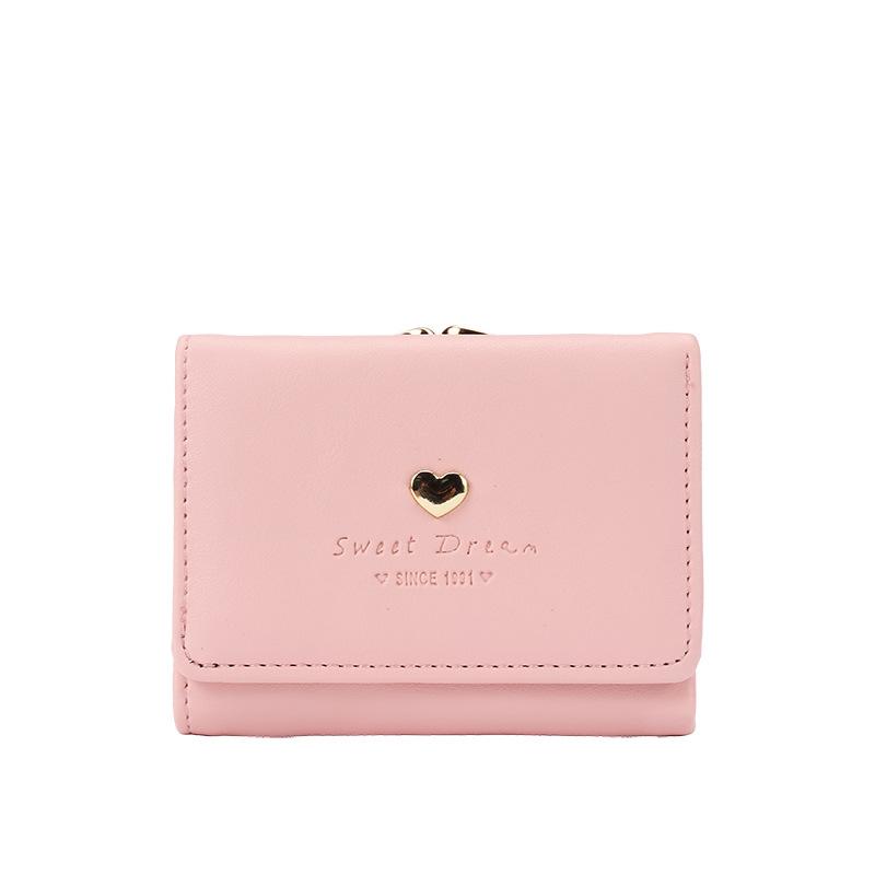 Women's Mini Korean Style Folding Wallet - Cute Coin Purse & Multi-Card Holder for Students