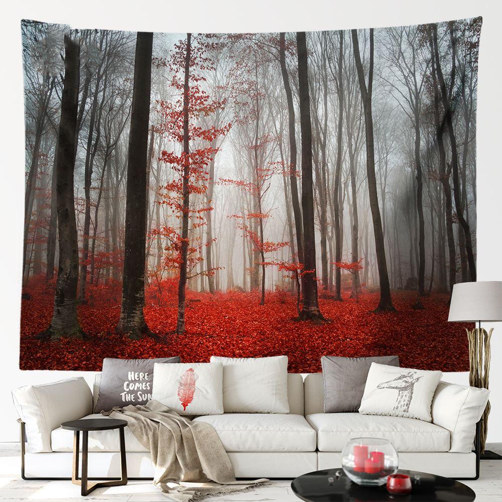 Tapiserie copaci din padure naturala stea fantezie pandantiv decor camera peisaj tapiserie dormitor sufragerie decor