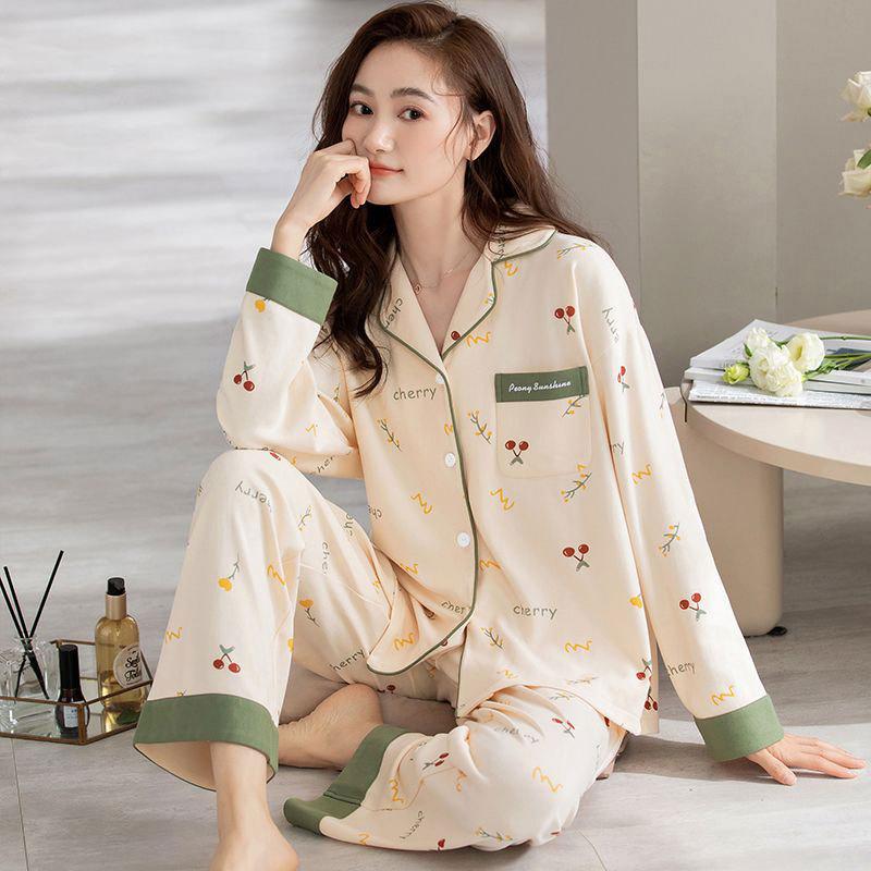 GMXIA Pajamas for Girls In Spring and Autumn Are Cute and Casual. They Are Long-sleeved and Long-pants Home Wear That Can Be Worn Over Two Sets